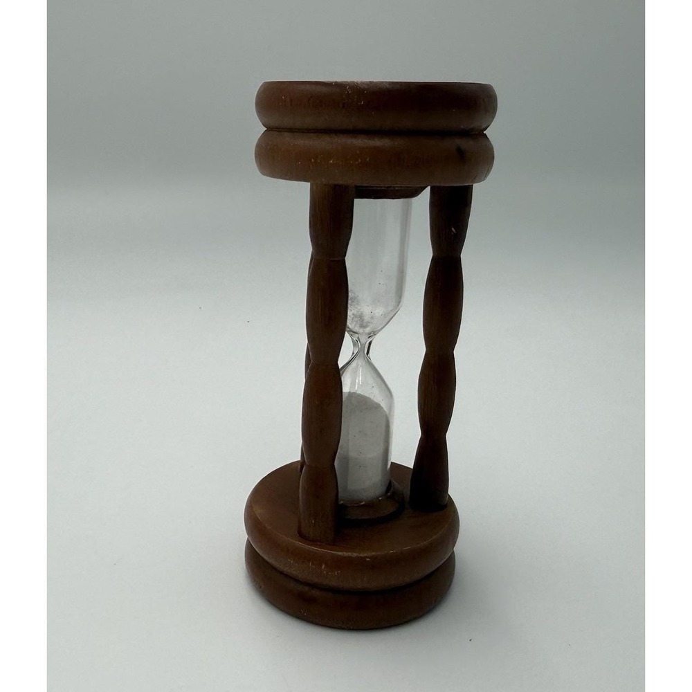 Vintage Green Painted Wood Hourglass‎ Sand Timer Made In Japan